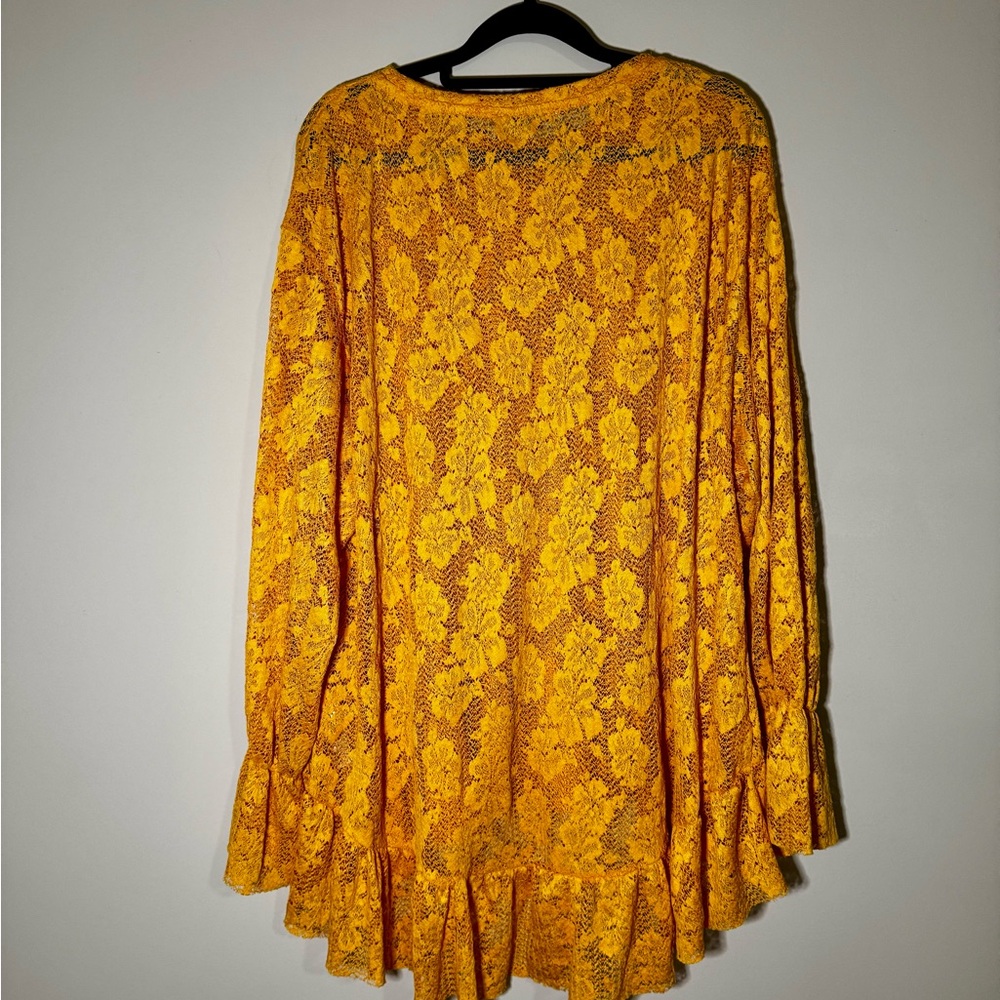 ZARA Ruffled Lace Oversized Blouse Top - Picture 3 of 4